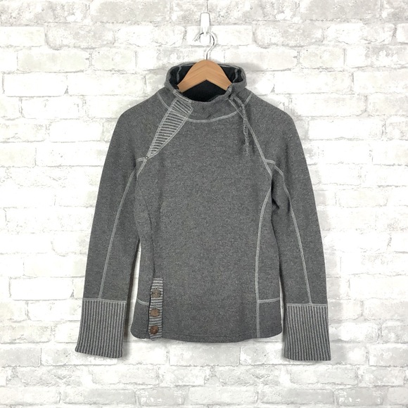 Prana Luica Pullover Mockneck Sweater Small Grey - Picture 1 of 11